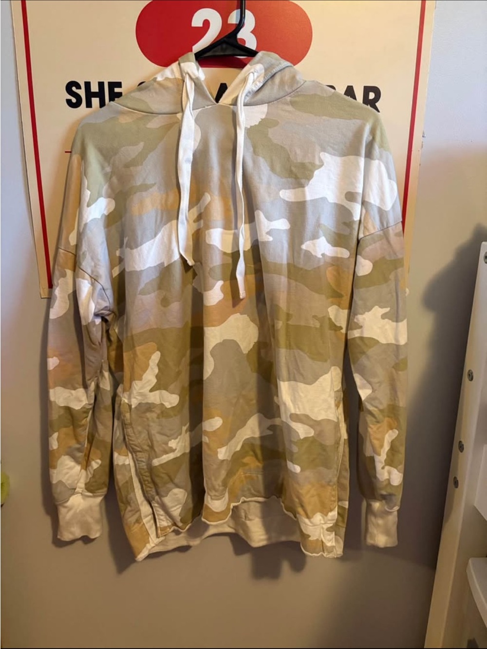 aerie Neutral Camo Drawstring Hoodie